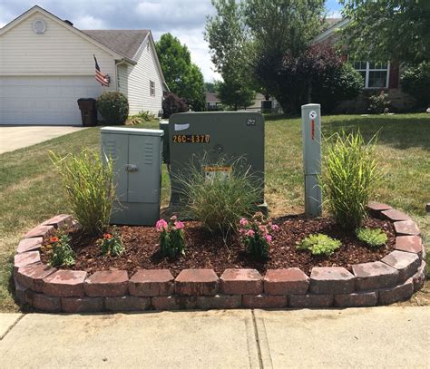 how to decorate electric box|hiding utility boxes in garden.